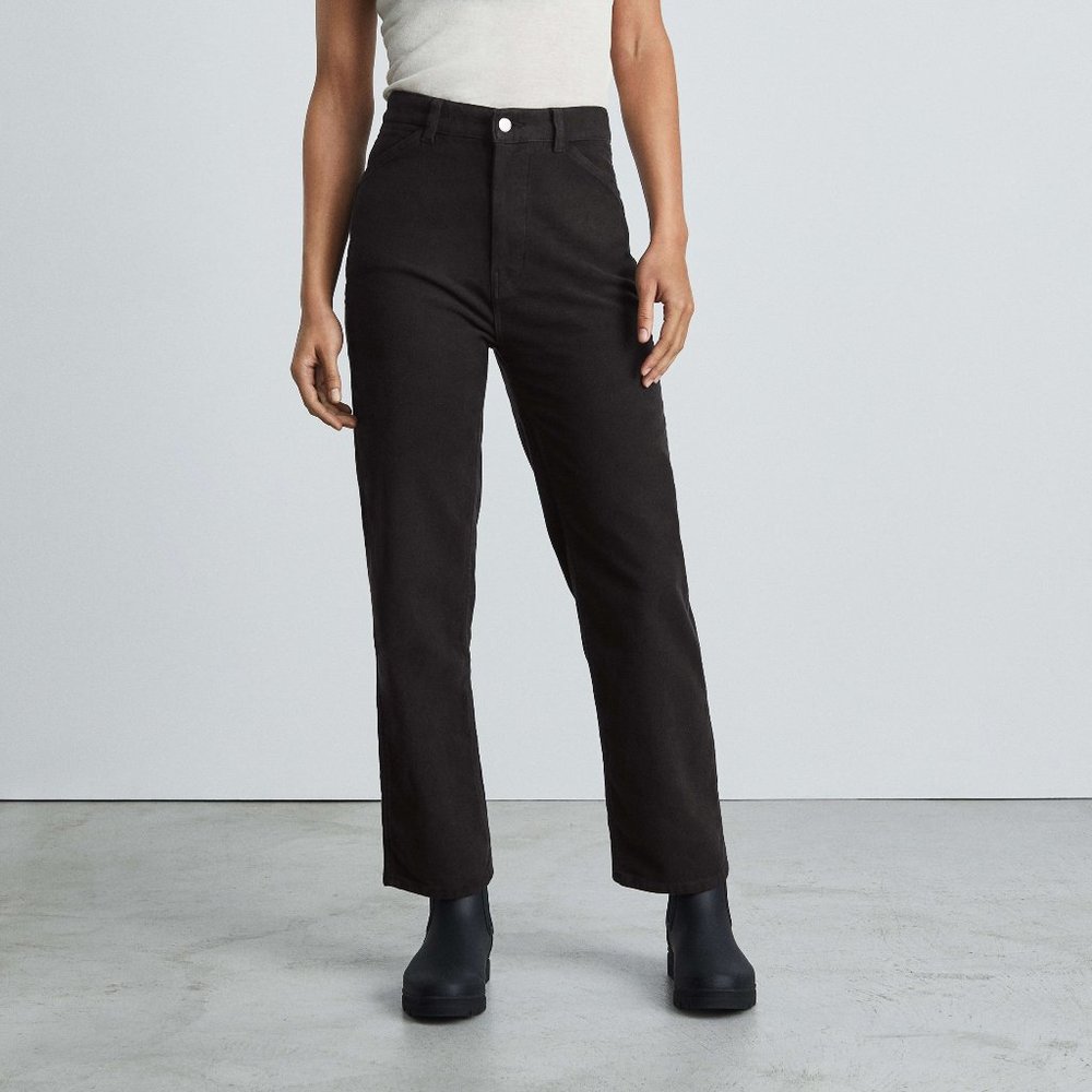 NWT Everlane Moleskin Way-High Pant in Black, Size 4